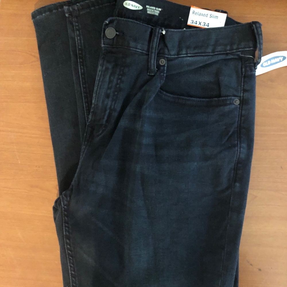 Relaxed slim black jeans